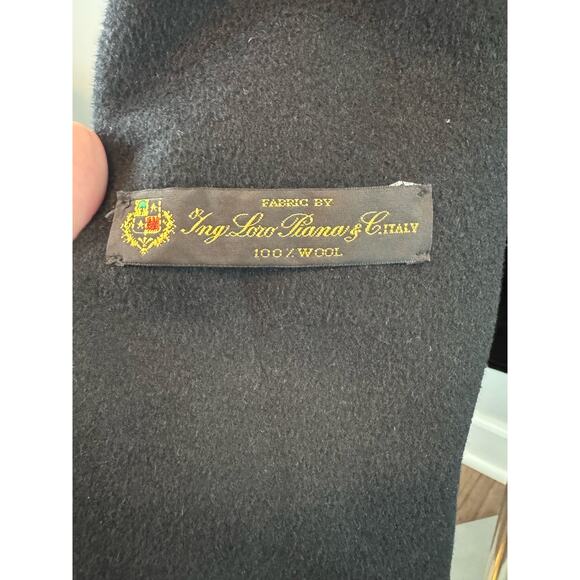 Tahari Italian Wool Long Coat, Double Breasted with Belt & Funnel Neck Military - Picture 6 of 8